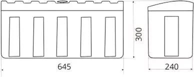 Cutie de scule verticală 645 x 240 x 300
