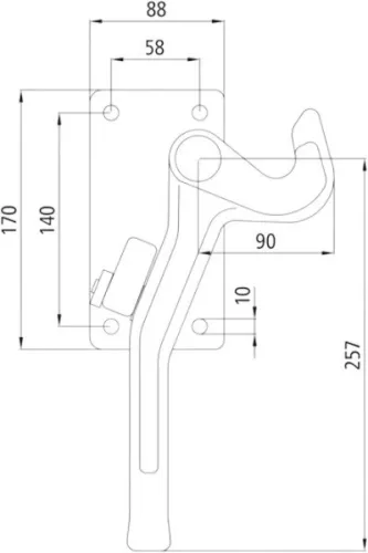 Balama pentru benă H-115 S, stânga