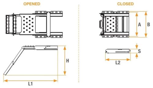 Scări 3 trepte cu platformă extensibilă gri