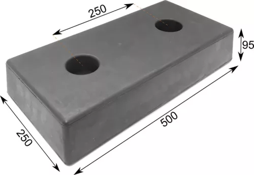 Tampon cauciuc rampă 500 x 250 x 95