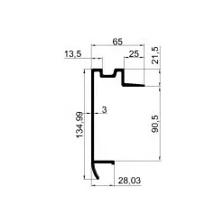 Profil șasiu aluminiu 18 mm 3,6 m