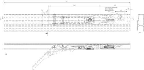 Capac final aluminiu Hestal 710 415mm stânga