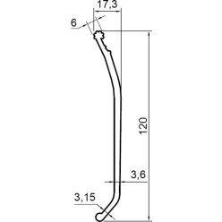 Profil cauciucat pentru prelata 6 mm 7 m