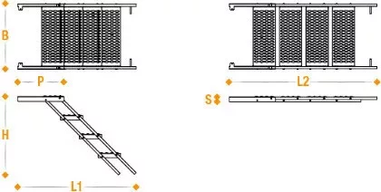 Scară extensibilă cu 5 trepte, lată (doar scară)