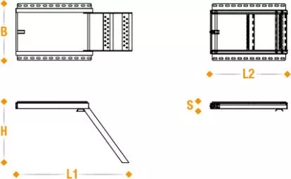 Treaptă reglabilă extensibilă cu 2 trepte 570 mm