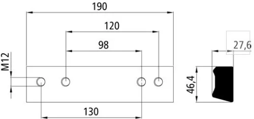 Placă filetată pentru balama H956