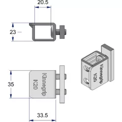 Kinnegrip buzunar lateral pentru stâlp K20