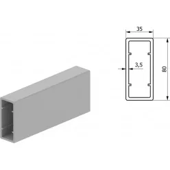 Profil pentru stâlp de oblon 80x35 5100 mm