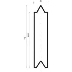   Profil aluminiu pentru prelată, cu pană, NOU, 100x25, 6600 mm