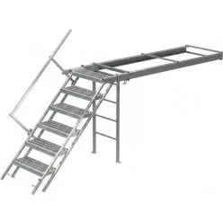 Scară cu 6 trepte, extensibilă, cu balustradă