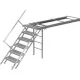 Scară cu 6 trepte, extensibilă, cu balustradă
