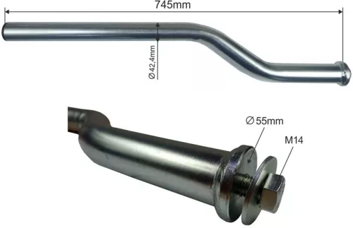 Țeavă pentru apărătoare de noroi 42/745 îndoită M14