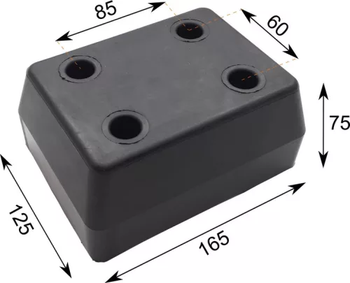 Tampon de cauciuc 165x125x75, 4 găuri, Schmitz