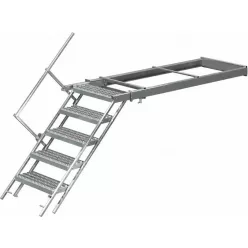 Scară extensibilă cu 4 trepte și balustradă