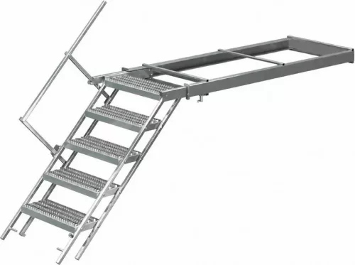 Scară extensibilă cu 4 trepte și balustradă