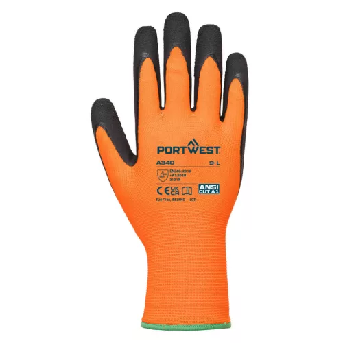 Portwest Hi-Vis Grip mártott latex védőkesztyű