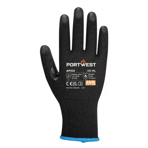 Portwest R15 Vágásbiztos PU védőkesztyű (érintőképernyős) (12 pár)