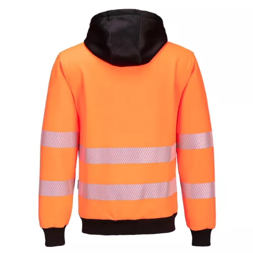 Portwest PW3 Hi-Vis cipzáras kapucnis pulóver