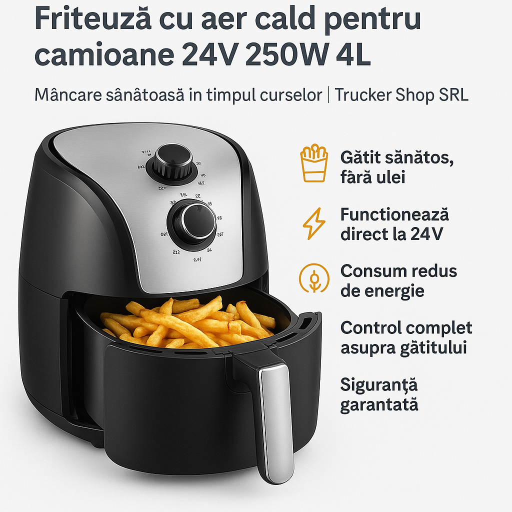 Friteuză cu aer cald pentru camioane 24V 250W 4L